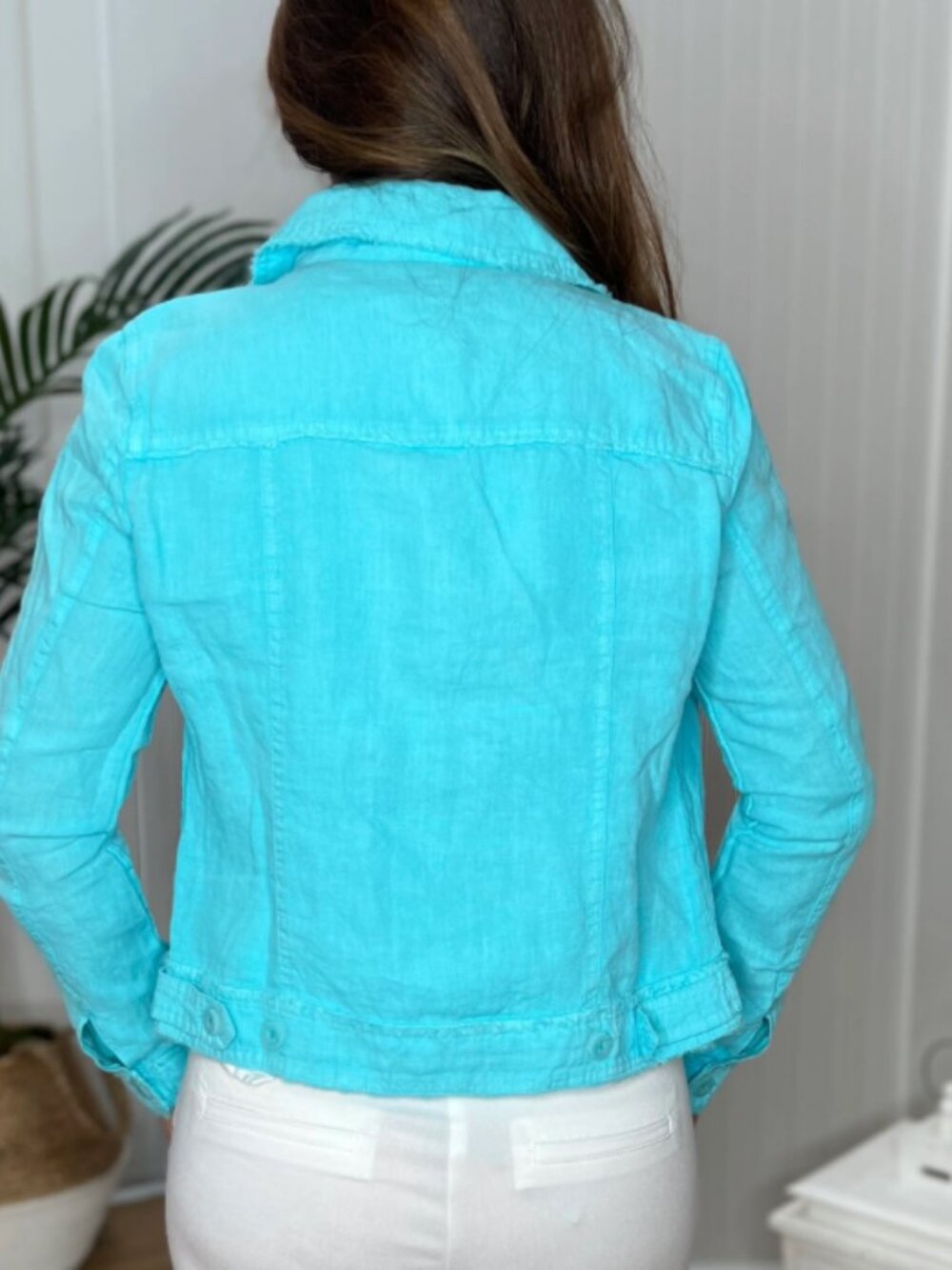 Lulu B Linen Travel Jacket Seaglass Aqua – XL NWT - Picture 2 of 8